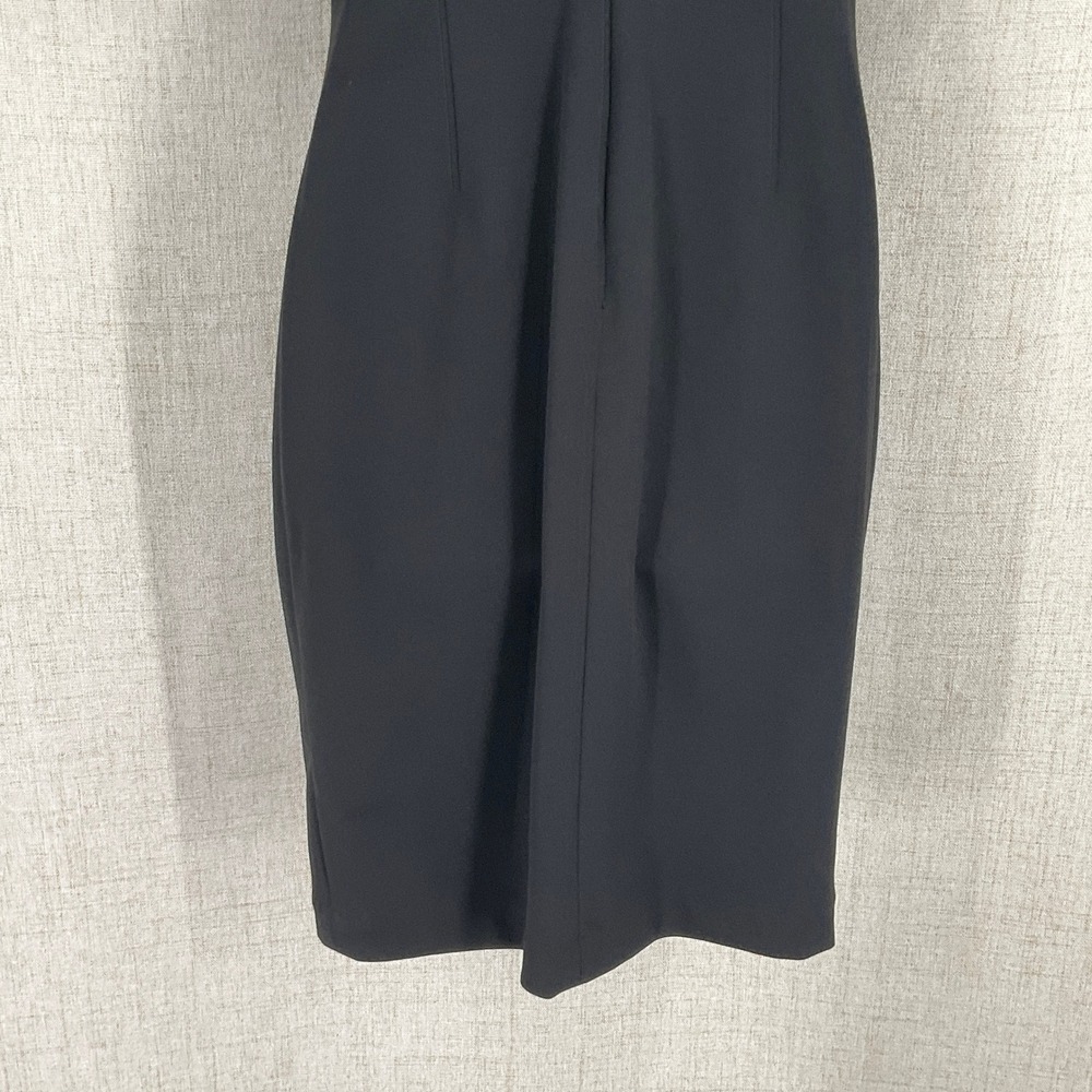 Calvin Klein Sheath Dress Women  4 Black Sequin Sleeve V-Back Cocktail Evening - Picture 7 of 13